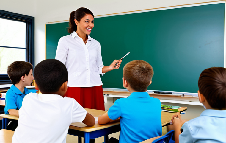 **Interactive Classroom:** "A brightly lit classroom scene featuring a fully clothed teacher using an interactive whiteboard with enthusiastic students in appropriate attire, safe for work, professional educational environment, perfect anatomy, natural proportions, modest clothing, high quality."